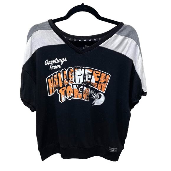 Disney Nightmare Before Christmas Greetings from Halloween Town Top Sleep Size L - Picture 1 of 8
